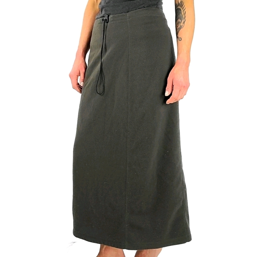 Dockers Fleece Skirt Size Petite Medium Long Green